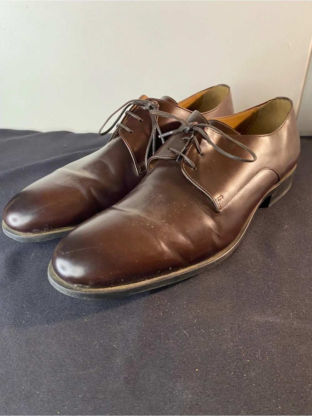 Hugo Boss Colby Leather Derby Dress Shoes Mens 10.5 | Brown | Business Career